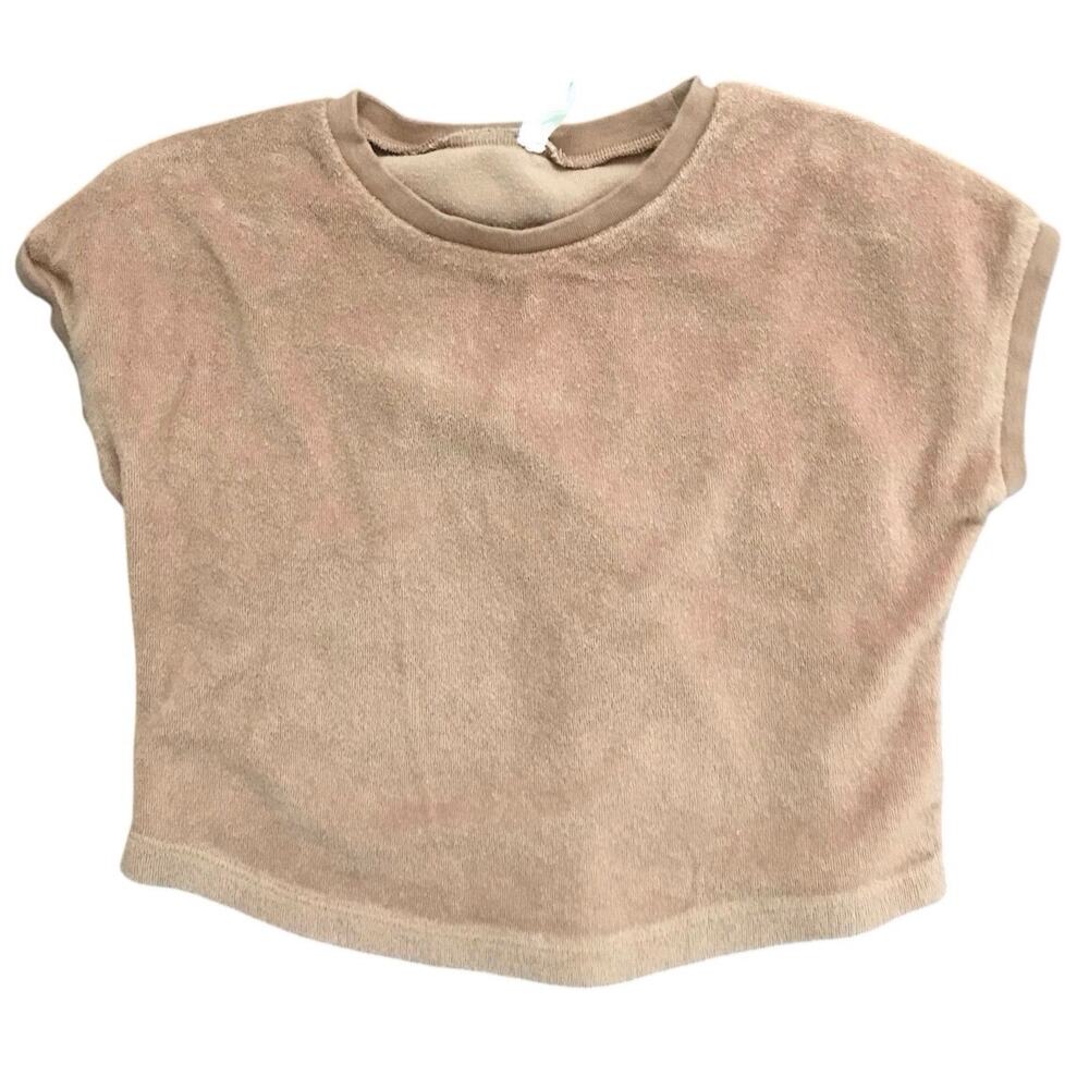 Quincy Mae Terry Brown Shirt Size 2-3